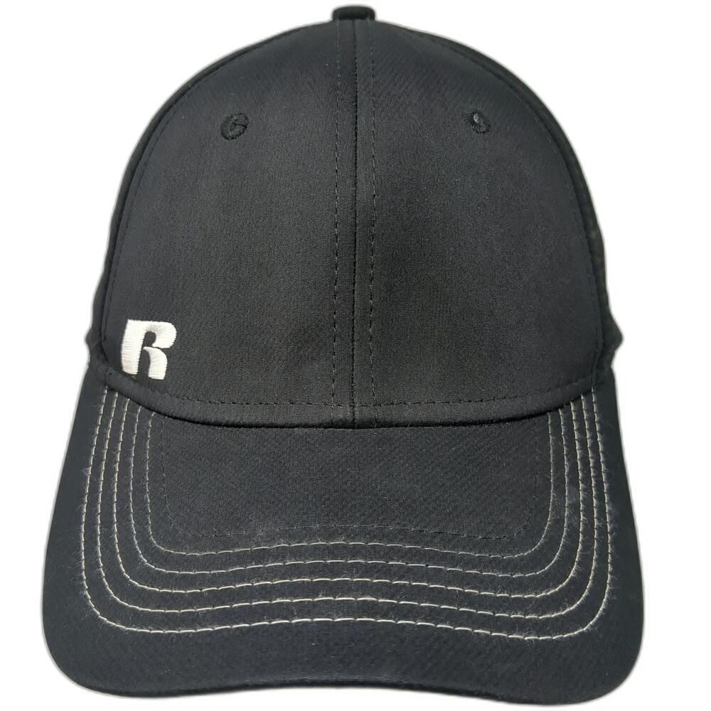 Russell Athletic Baseball Cap Black One Size Contrast Stitching Strapback Hat
